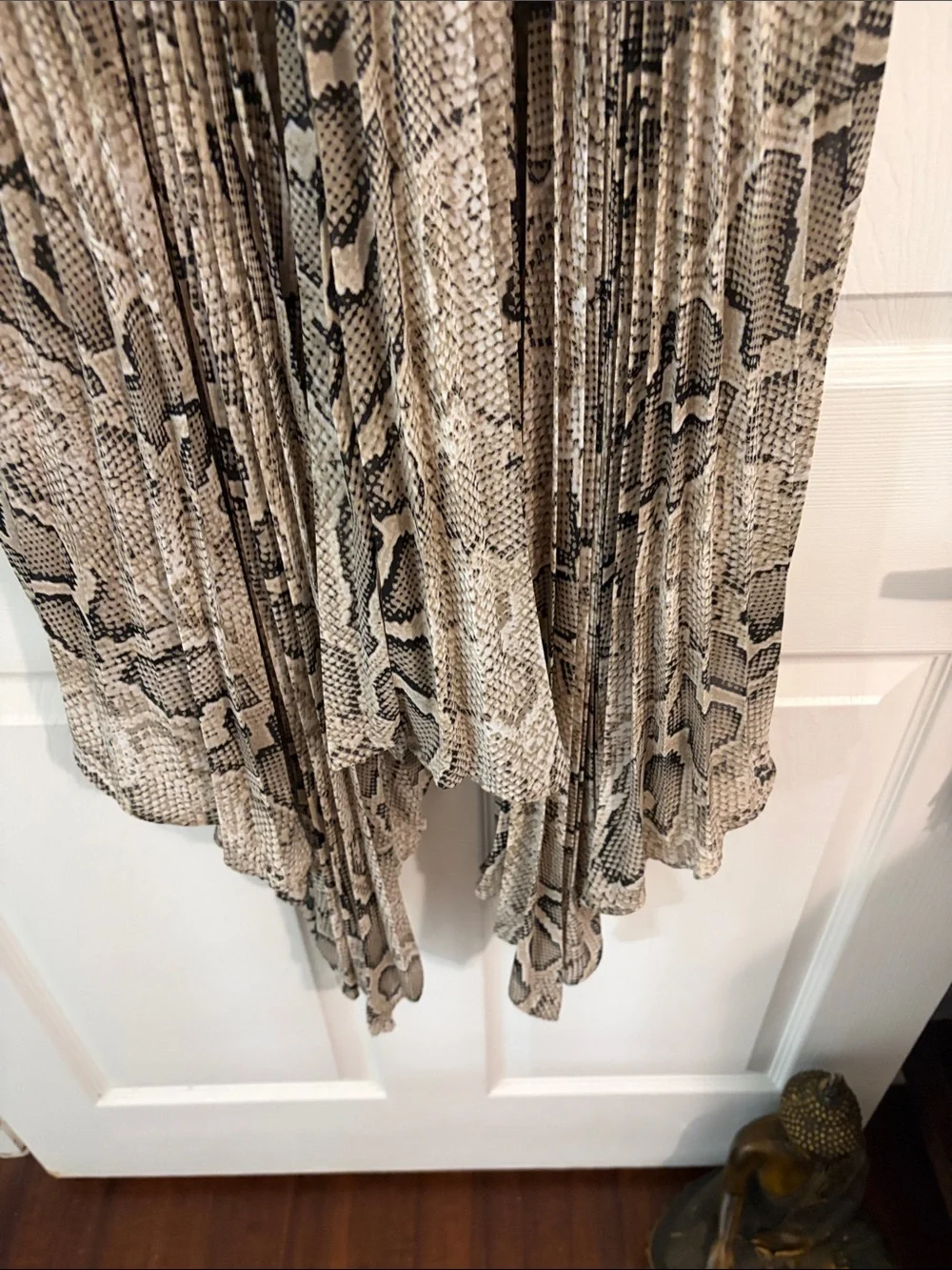 Michael Kors Taupe Snake-Print Halter Handkerchief Dress